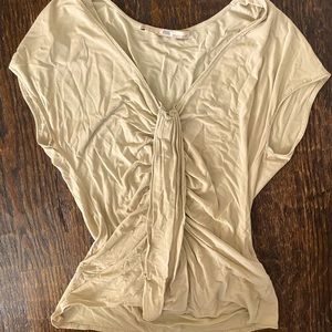 Roberto Cavalli Ruched Nude Mesh Top